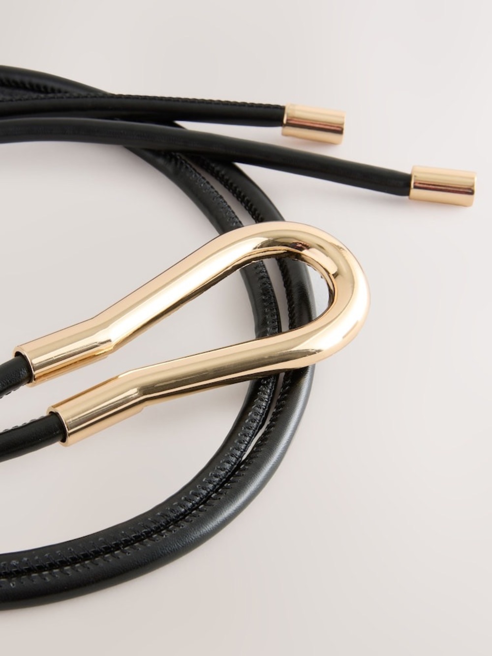 Next Black Knot Wrap Tie Belt with Gold-Tone Hardware